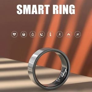 Smart Ring Health Tracker Heart Rate Blood Pressure Blood Oxygen Waterproof Body Temperature with Charging Bin for Men Women 240314