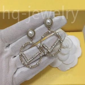 2023 luxo mestre diamante studs 14k ouro branco design brincos femininos letra f brincos charme gift3263g