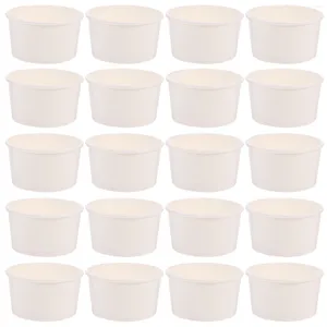 Disposable Cups Straws 100 Pcs Ice Cream Paper Bowls Dessert Container Bulk Jelly Snack Mousse Cake