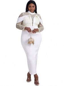 renda elegante noite dr para senhoras brancas sexy meio colarinho alto bodyc lg vestidos vintage festas de casamento plus size 4xl roupas t3ym#