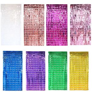 Party Decoration 1 2 Meters Rain Curtain Silk Color Strip Birthday Wedding Stage Tassel Bright Background Wall Layout