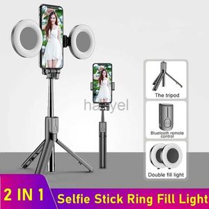 Monopiedi per selfie Tongdaytech Bluetooth Wireless Selfie Stick Anello portatile con luce di riempimento Supporto pieghevole per iPhone Trucco Video Live Studio 24329