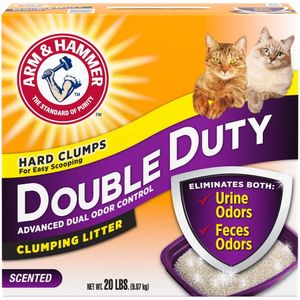 Arm Hammer Double Duty Advanced Odor Control Clumping Cat Litter, Perfumado, 20 Lbs