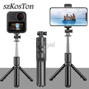 Selfie Monopods 3 em 1 sem fio Bluetooth compatível Selfie Stick Tripé Mini Tripé Expansível Monopé Controle Remoto Para iPhone IOS Android 24329