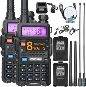 12pçs baofeng uv5r 8w tripower walkie talkie alta potência banda dupla longo alcance 128 canais portátil portátil uv 5r presunto rádio bidirecional 240326