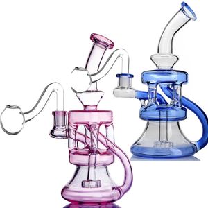 8.2inchs Recycler Oil Rigs Heady Glass Water Bongs Hookahs Shisha Dab Bong Smoke Pipe With 14mm Banger