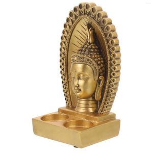 Candle Holders Buddha Statue Holder Crafts Decorative Desktop Tabletop Resin For Candlestick Tealight