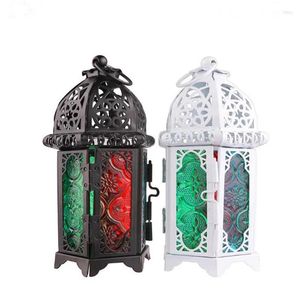 Candle Holders Classic Marockan Decor Votive Iron Glass Hanging Candlestick Lantern Party Home Wedding F20243635