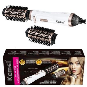 Kemei 2IN1エアブラシスタイラードライタリーヘアドライヤーホームアットホーム2IN1電動回転カーディレーションコーム240329