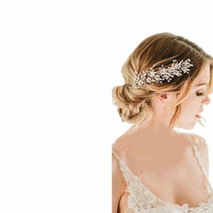 trendy Wedding Women Headdr Crystal Pearls Headband Sier Hair Vine Banquet Prom Bridal Hair Accories e5Q1#