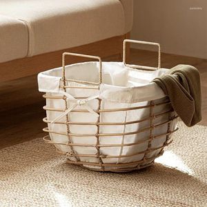 Laundry Bags Japanese Style Rattan Dirty Clothes Container Homestay Home Clothing Storage Baskets Handle Large Capacity Box Organizer