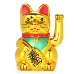 Sculptures Wholesale Home Crafts Chinese Classic Shake hands ornaments 6 inch Lucky cat car home desktop ornaments gifts Maneki neko