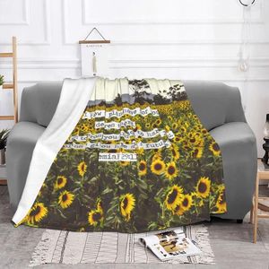 Blankets Jeremiah Sunflowers Throw Blanket Wijjkyk5ffq Fleece Autumn/Winter Multi-function Soft For Home Car