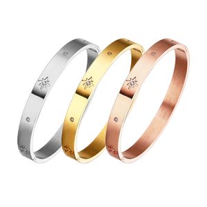 Pulseira de luxo homme europeu ins vento titânio aço fivela pulseira high-end luz luxo oito pontas estrela aço inoxidável pulseira cheia de diamantes para presente feminino