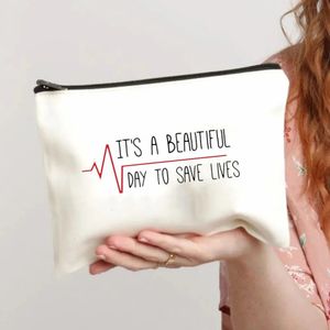 Greys Anatomy Girl Makeup Bag Female Pattern Classic Organizer Lady Pouches for Travel Bags Pouch Womens Cosmetic 240328