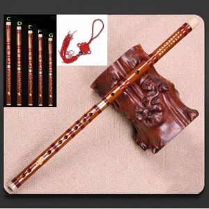 Högkvalitativ bambuflöjt professionell träblåsflöjter musikinstrument c d e f g nyckel kinesisk dizi transversal flauta