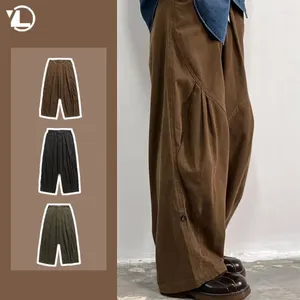 Männer Hosen Mens Casual Breite Bein 2024 Japanischen Harajuku Fashion Cargo Baumwolle Komfort High Street Hosen Männliche Übergroßen