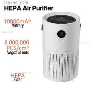 Air Purifiers Efficient air purifier negative ion generator wireless 10000mah battery air purifier 1-year warrantyY240329