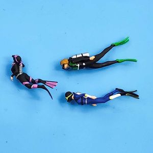 3pcs 1/87 Mini Scuba Diver Diving Sports Scene Detail Hand Painting Figurine Static Landscape Model Layout Scenery Diy Miniature Amas Display 3D Printed High