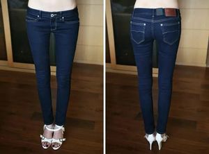 Primavera outono moda casual plus size algodão marca de escritório senhoras feminino meninas cintura baixa estiramento lápis jeans skinny 240314