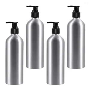 Dispensador de sabão líquido 4 PCs Dispensando garrafas de alumínio Sub vazio de shampoo com recipientes de viagem em espiral de bomba em espiral