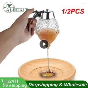 Vorratsflaschen 1 / 2PCS Quetschflasche Honigglas Behälter Biene Tropfspender Wasserkocher Topfständer Halter Saft Sirup Tasse Küchenzubehör