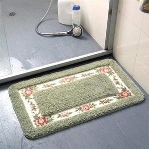 Carpets Pastoral Style Bath Carpet Rectangle Mat Anti-Slip Shower Room Rugs Floor Decor Toilet Carpets(40X60cm)