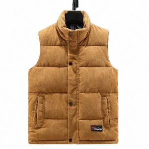 2024 Nuovo rivestimento della maglia degli uomini di autunno inverno caldo cappotto Sleevel collare del basamento imbottito gilet di velluto a coste indossare abiti maschili 5XL T7l7 #