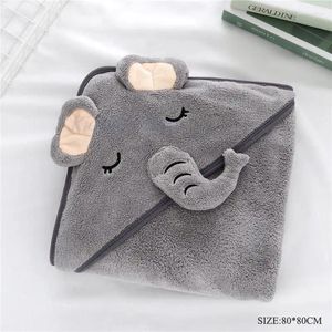 Coperte Elefante da bagno cartone animato tori da bagno con cappuccio morbido biancheria termica per bambini nati in avvolgimento di ragazze mussoli