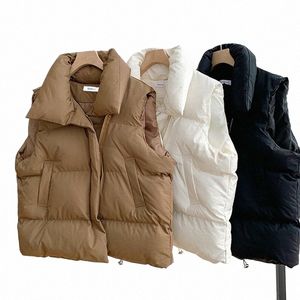 Зимний женский теплый короткий жилет, осеннее пальто с карманами, повседневная куртка с рукавами Fi, однотонный жилет для женщин 942R #