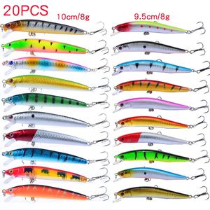 20 PCS Yapay Yem Balıkçılık Yemleri Set Topwater Sazan Balıkçılık Yem Kiti Takım Elbise Satış Sabit Yem Minnow Balık Yem Seti 240315