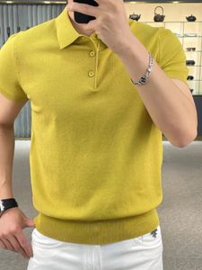 Men's Polos Summer Knitted Polo-shirt Men Slim Fit Fashion Casual Short Sleeve Korean Mens Knit Polo Shirt Q18