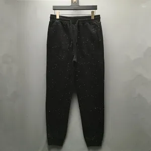 Herrbyxor Hög Novely Luxury Men 2024 Classic Shiny Sky Stars bekväm bomullsparkur Svett Casual Sweatpants D48