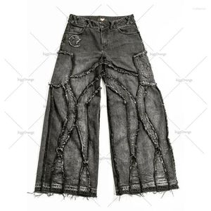 Men's Jeans Y2k Streetwear Punk Relaxed Wash Ripped Rap Style West Workwear US Plus Size Clothing Drag Pants