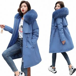 Frauen Winterjacke Parka Kleidung Lose LG Mantel Wolle Liner Mit Kapuze Jacke Pelzkragen Warme Dicke Schnee Tragen Übergröße Gepolsterte Parka D2G8 #