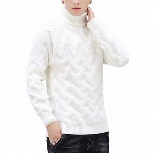 Casual Weiß Rollkragen Männer Kleidung Winter Pullover Männer Mäntel Solide Pullover Herren Rollkragen M-2XL 2024 Neue Ankunft I0JN #