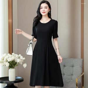 Parti Elbiseleri Kadınlar Yaz Günlük Elbise Kore Stili 2024 DOĞRU RENK UZUN KADINLAR İnce Vintage Giysiler Yüksek Kalite