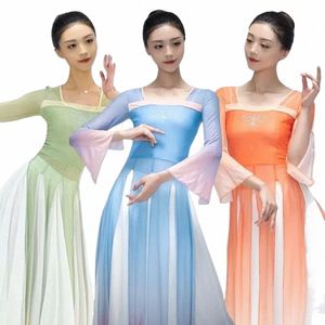 Классическая Yangko Dance Hanfu Одежда Народная Одежда для Танцевальных Костюмов Женский Элегантный Профессиональный Практика Китайская Танцевальная Одежда Женская V0SN #