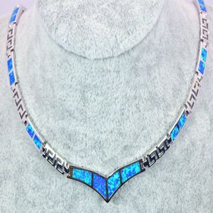 مجوهرات أزياء البيع بالتجزئة الكاملة زرقاء نار أوبال ستون قلادات للنساء BRC170827012661