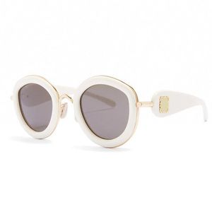 Designer fashion circular sunglasses for women luxurious light colored decorative glasses for men high quality UV400 resistant glasses LW40149U 40130U