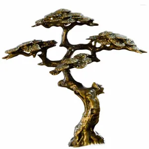 Garden Decorations Antique Tree Statue Miniature Figurine Metal Sculpture Mini Pine Ornament For Bonsai Micro Landscape Flowerpot Home Decor