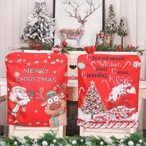 Cadeira cobre estilo de Natal tampa traseira papai noel decorações para casa ano 2024 decoração noel decoração