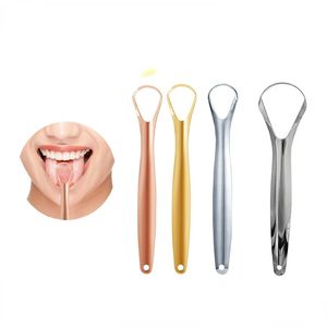 1PC utile raschietto per lingua in acciaio inossidabile detergente per lingua orale spazzolino per bocca medico riutilizzabile per l'alito fresco