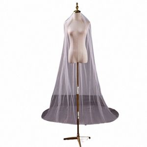 LG Wedding Veil med metallkam Basic Veil 3 meter 1 Lager Bride Headdr White Ivory Voile Mariee En Tulle avec Peigne B8S9#