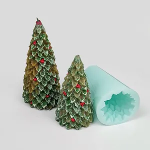 Moldes de cozimento 3D Tamanho Vela Molde Árvore de Natal Silicone Presente Amigo Perfumado