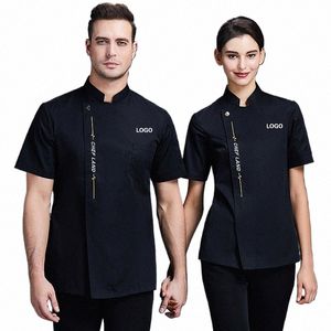 Chef uniforme homens jaqueta cozinhar roupas cozinha camisa waitr food service hotel fast food hot pot cake shop casaco logotipo personalizado v9yz #