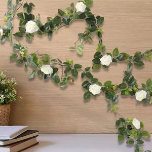 Decorative Flowers Artificial Rose Vines Fake Vine Hanging Floral Garland For Garden Engagement Ceremony Wedding Baby Shower