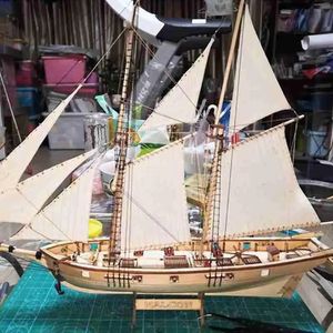 1 Set segelbåt Toys Assembling Building Kits Ship Model Assembled Wood Kit Wood Diy Crafts Woodensailing P7H1 240319