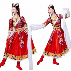 tibetan Dance Costumes Female Tibetan Sleeves Show Costumes Lg Skirts Square Dance Costumes O7zH#