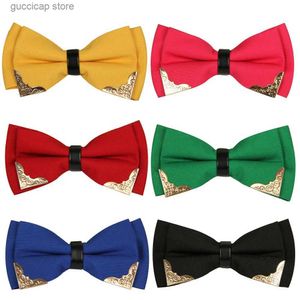 Bow Ties Nowe męskie klasyczne regulowana solidna szyja Bowtie Maza moda Mentalna Polished Poliester Katowin